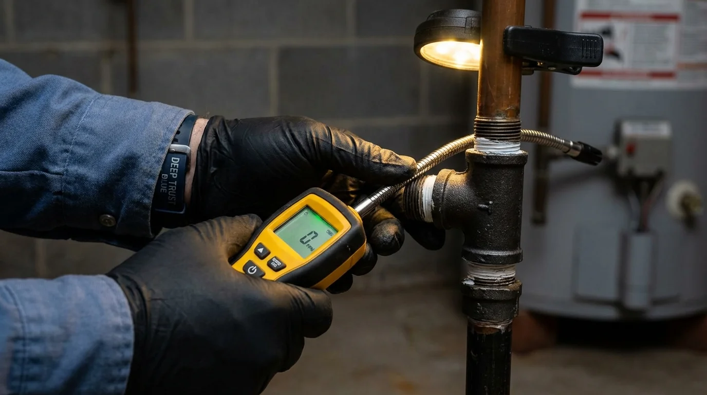 Gas leak detection with electronic sniffer by Johns Plumbing LLC in Cohoes